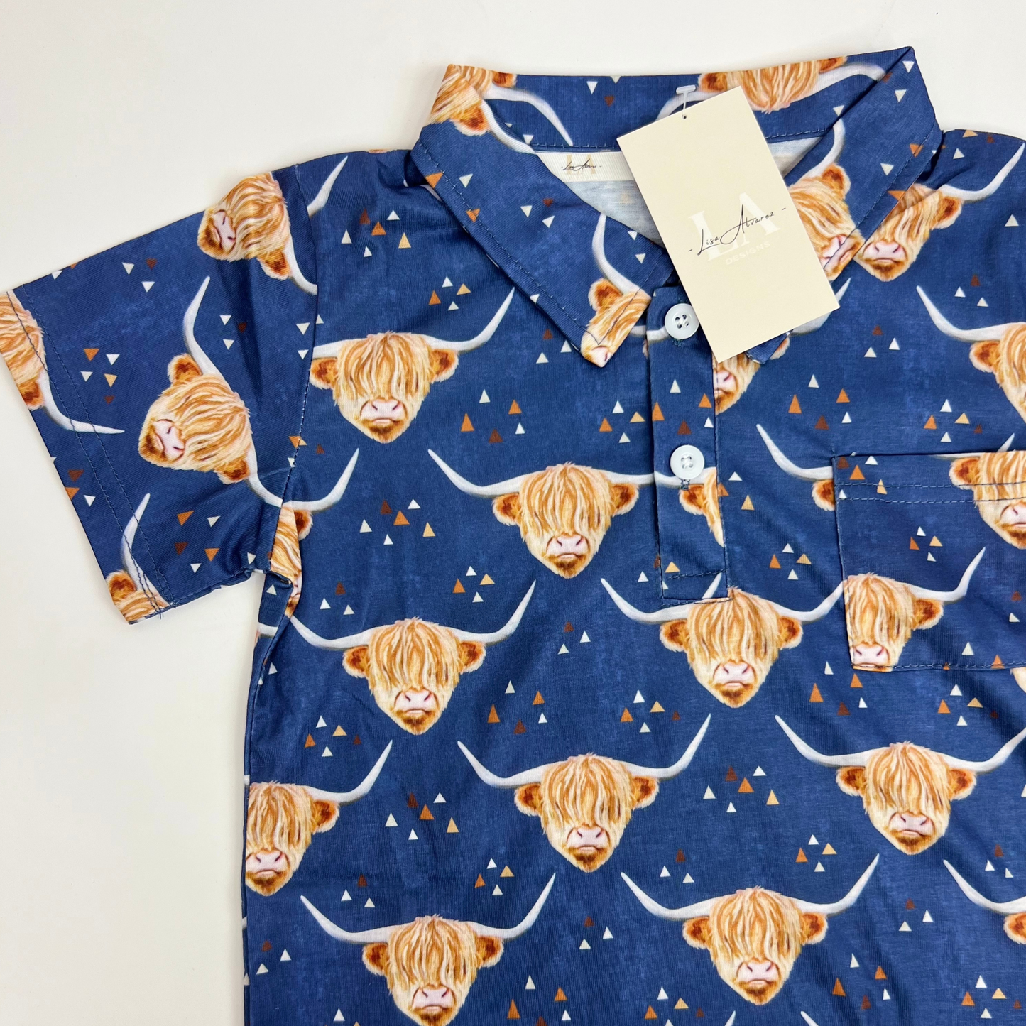 Bull Print Polo Shirt